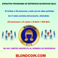 Aprovecha el programa de referidos de la criptomoneda Blondcoin (BLO)