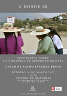 Estreno documental «A Dónde Ir» / Violencia de género en Bolivia/ Zaragoza. Centro de Historia. 26 de Marzo