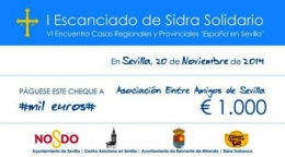 El Centro Asturiano en Sevilla entregará el Talón Solidario a la asociación  Entre Amigos el día 20 de noviembre