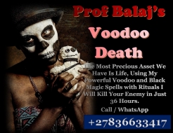 Quick Death Spell; Voodoo Death Spells to Kill Enemy in Their Sleep, Instant Killing Chants Call / WhatsApp +27836633417