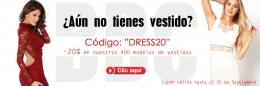 Descuento del 20% en toda la colección de vestidos, más de 200 vestidos!